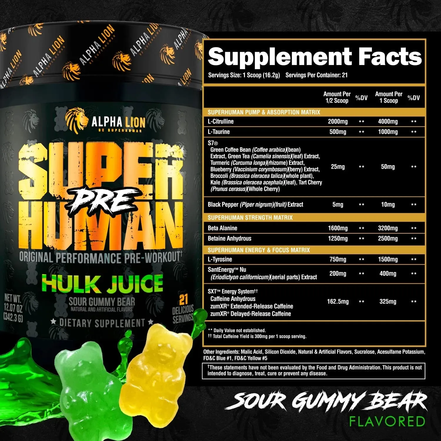 Alpha Lion SuperHuman Pre 21 Servings