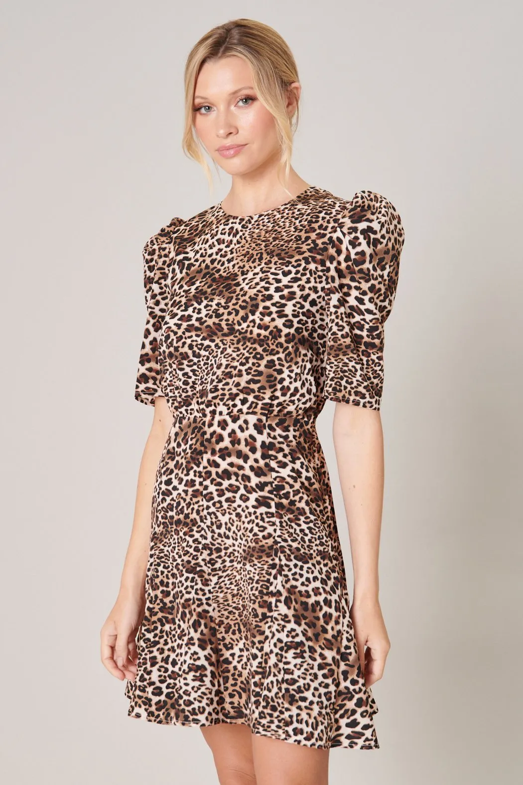 Amuse Me Leopard Print Ruffle Dress