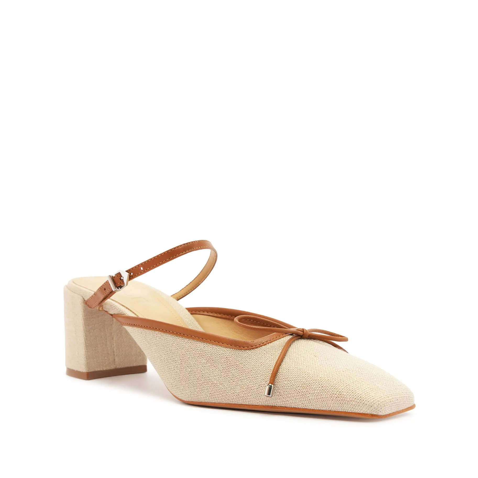 Arissa Linen Block Mule