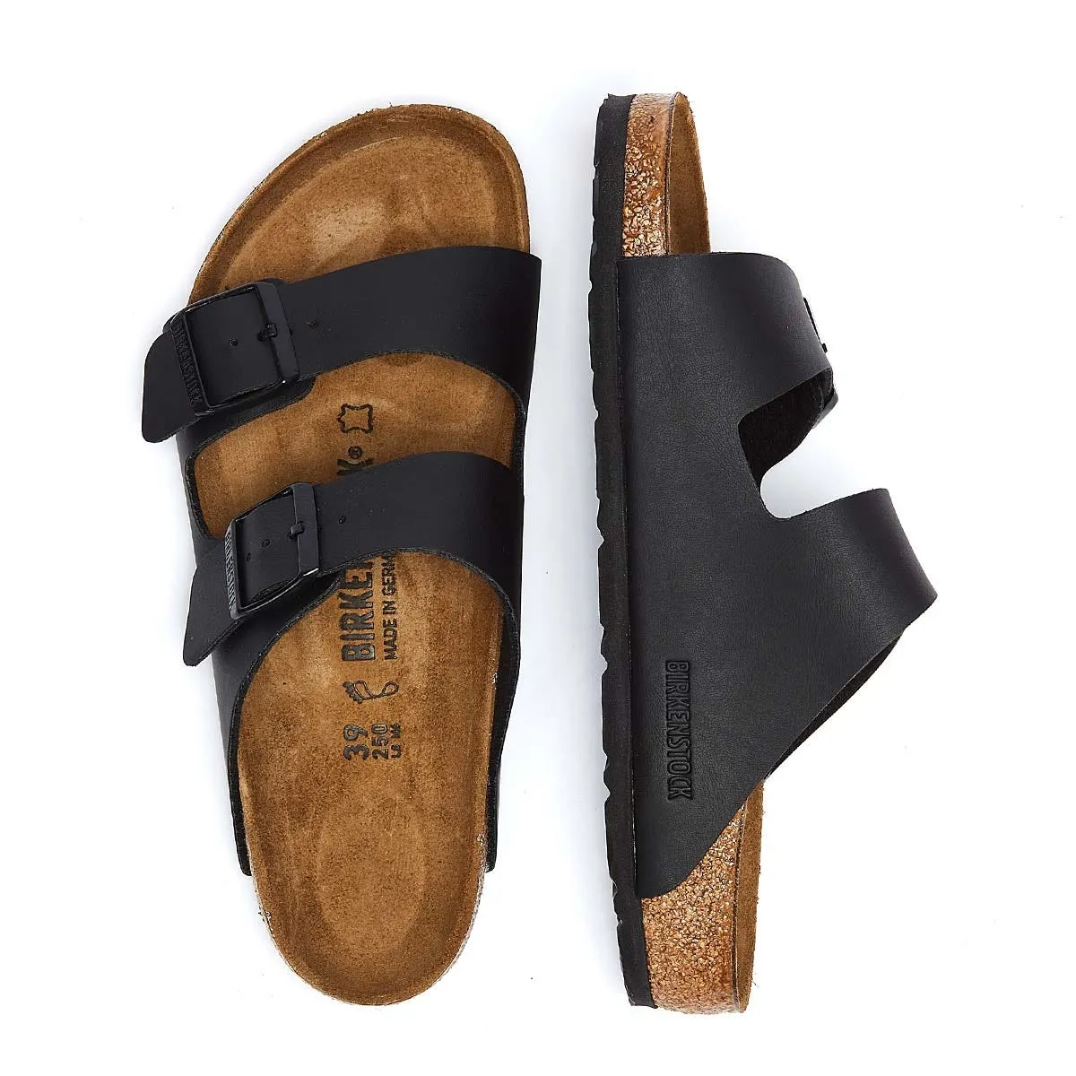 Birkenstock Arizona Birko-Flor Mens Black Narrow Sandals