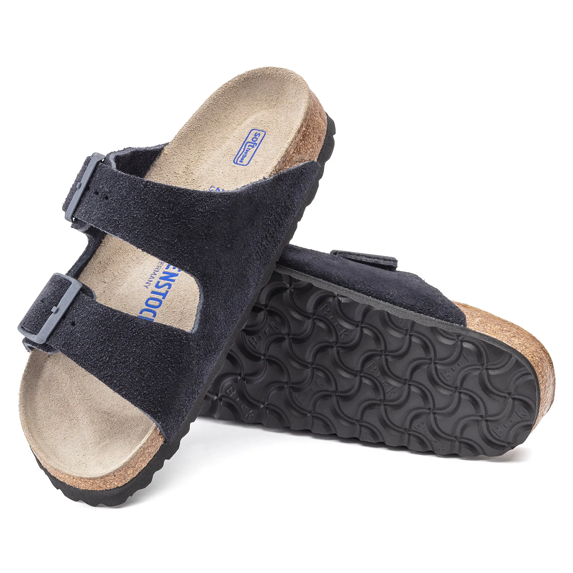 Birkenstock Arizona Suede Leather Soft Footbed - Midnight