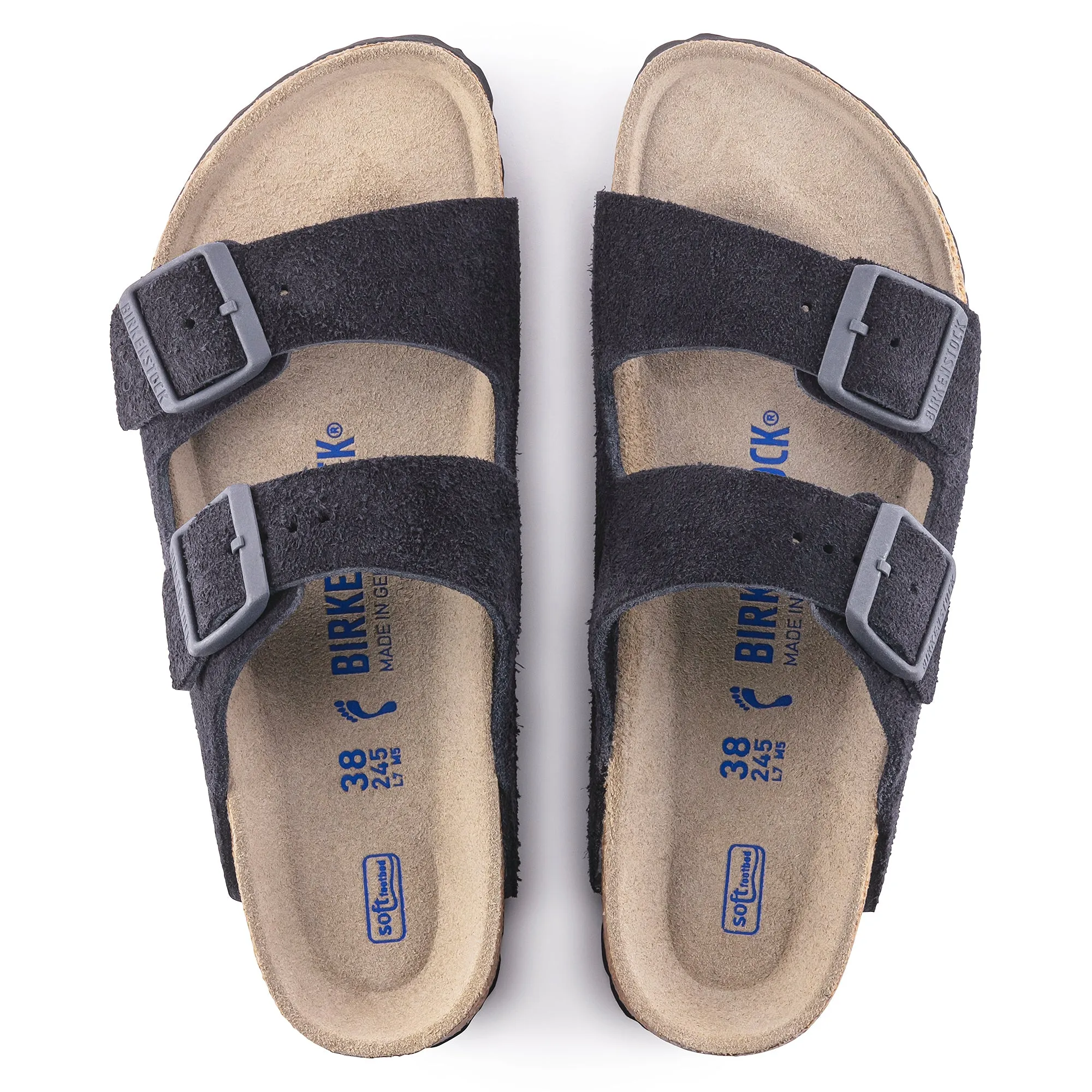 Birkenstock Arizona Suede Leather Soft Footbed - Midnight