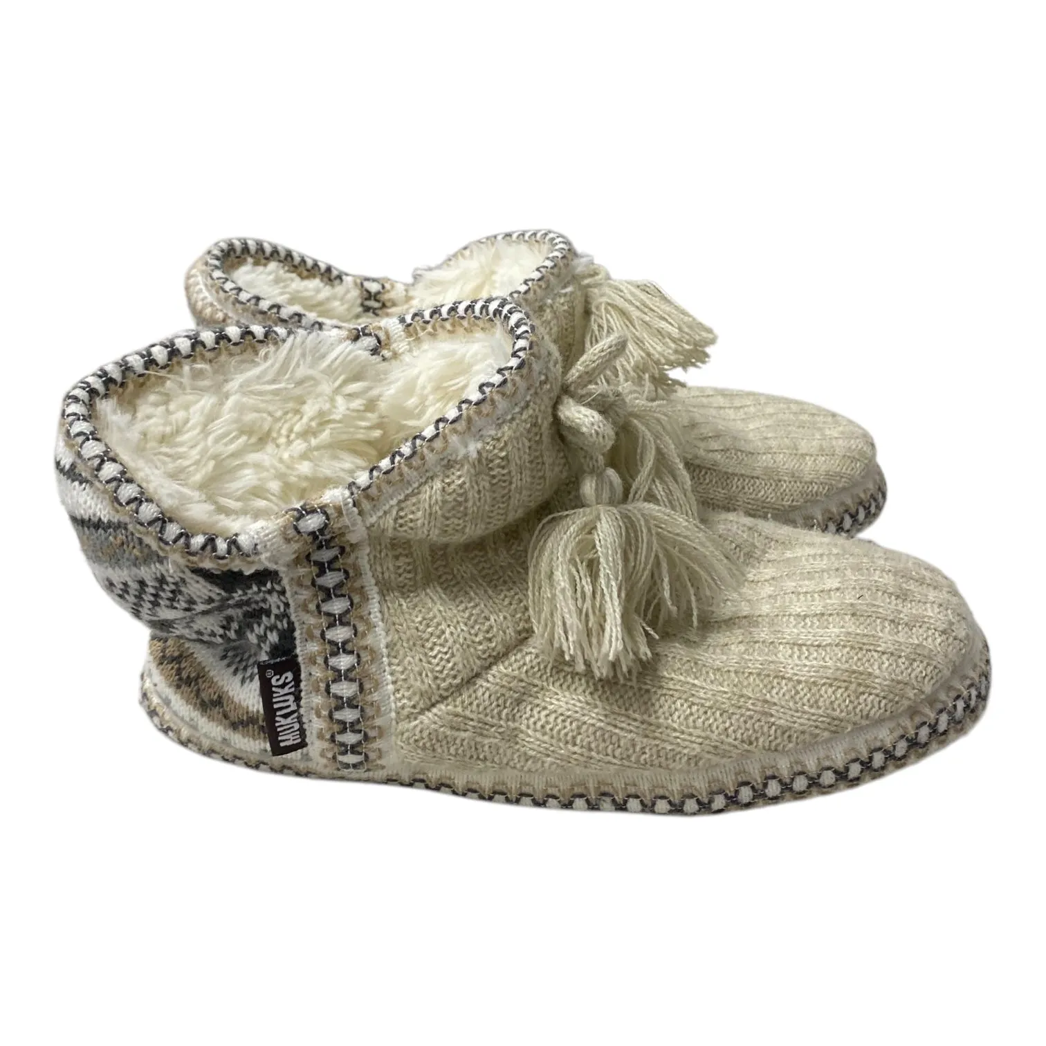 Boots Ankle Flats By Muk Luks In Beige, Size:7.5