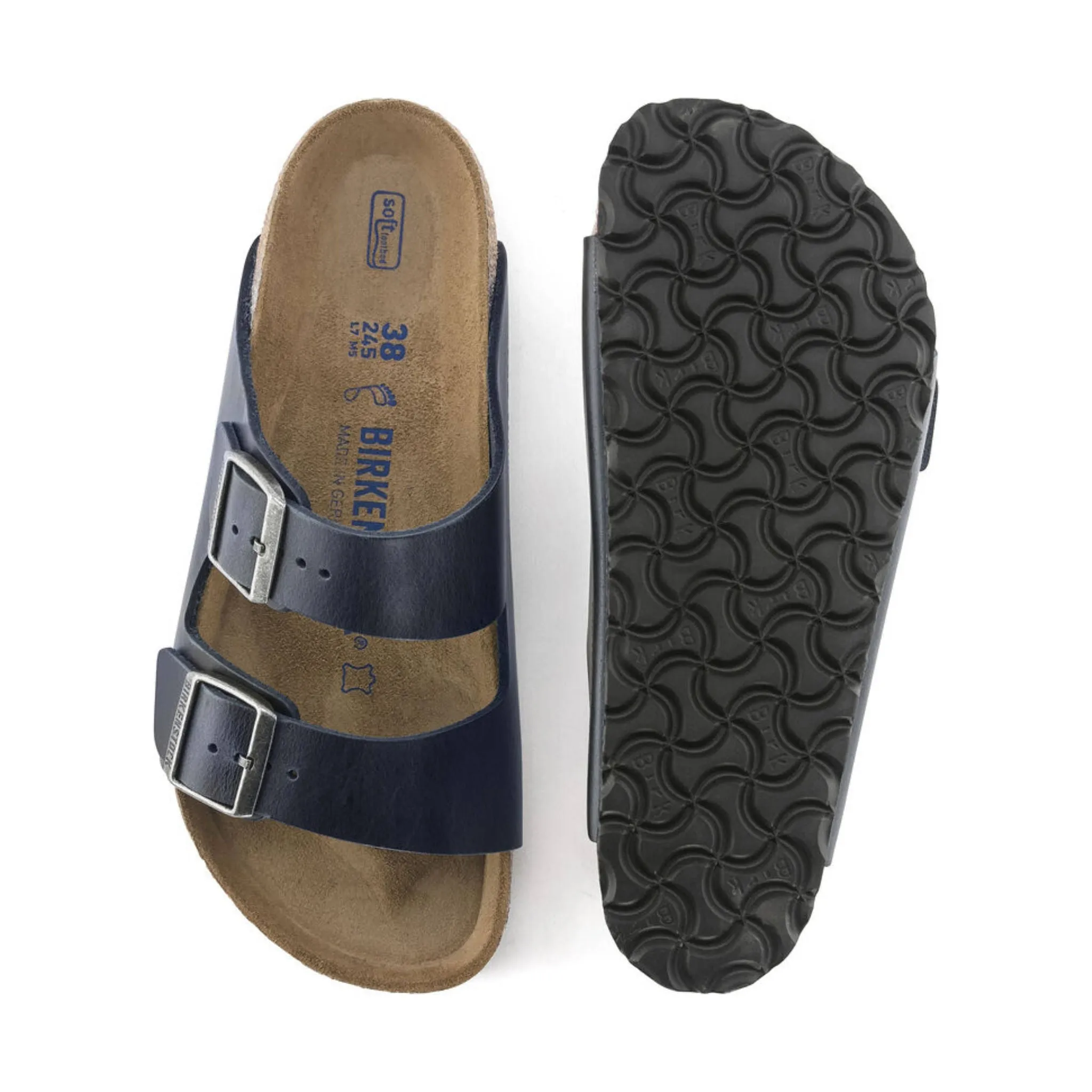 Brikenstock Arizona Soft Footbed Sandal - Oiled Leather Blue