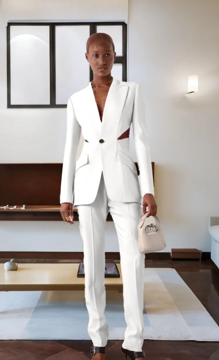 Business Women’s Summer Slim Suit Set: Blazer and Slim Pant Outfit