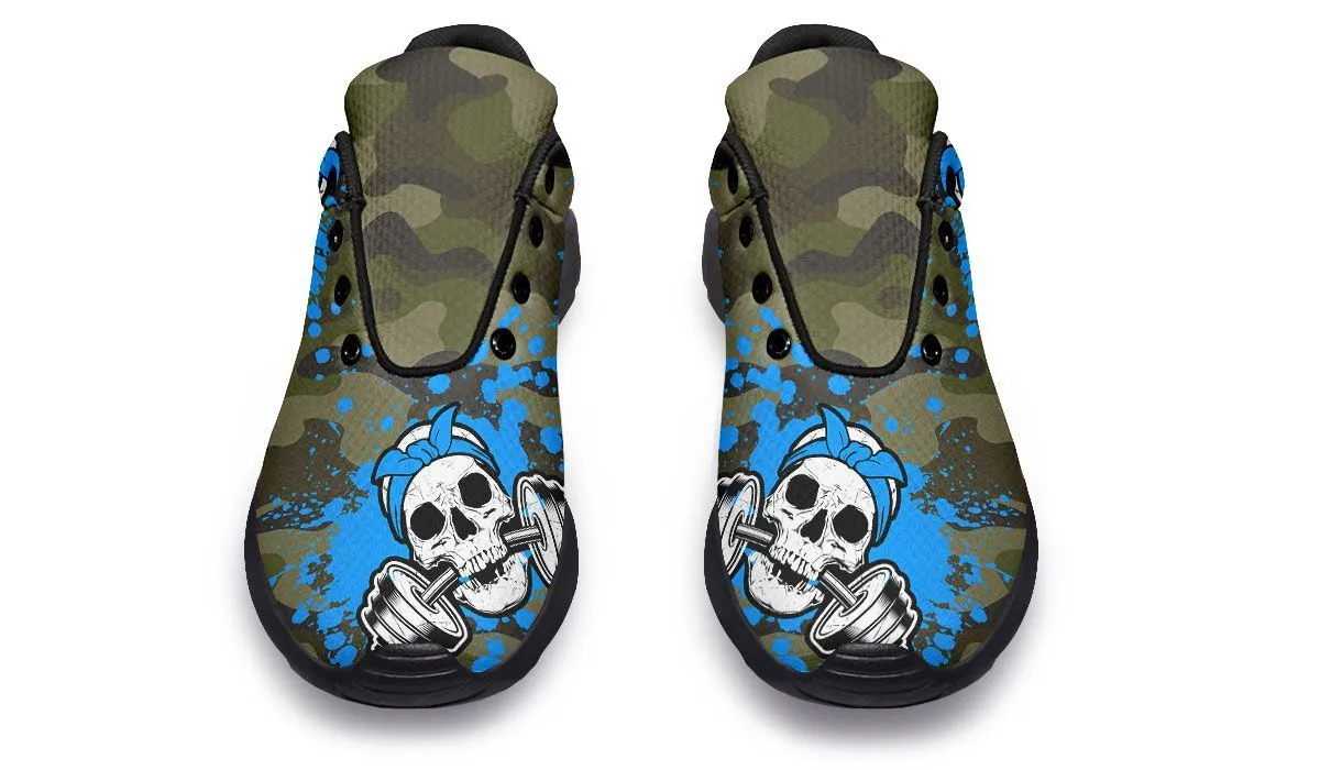 Camo Pale Blue Splat Skull