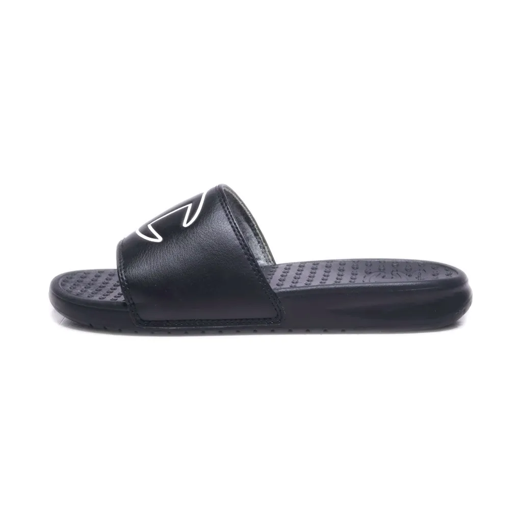 Champion Flat Sandals Leather Black Colour For Kids