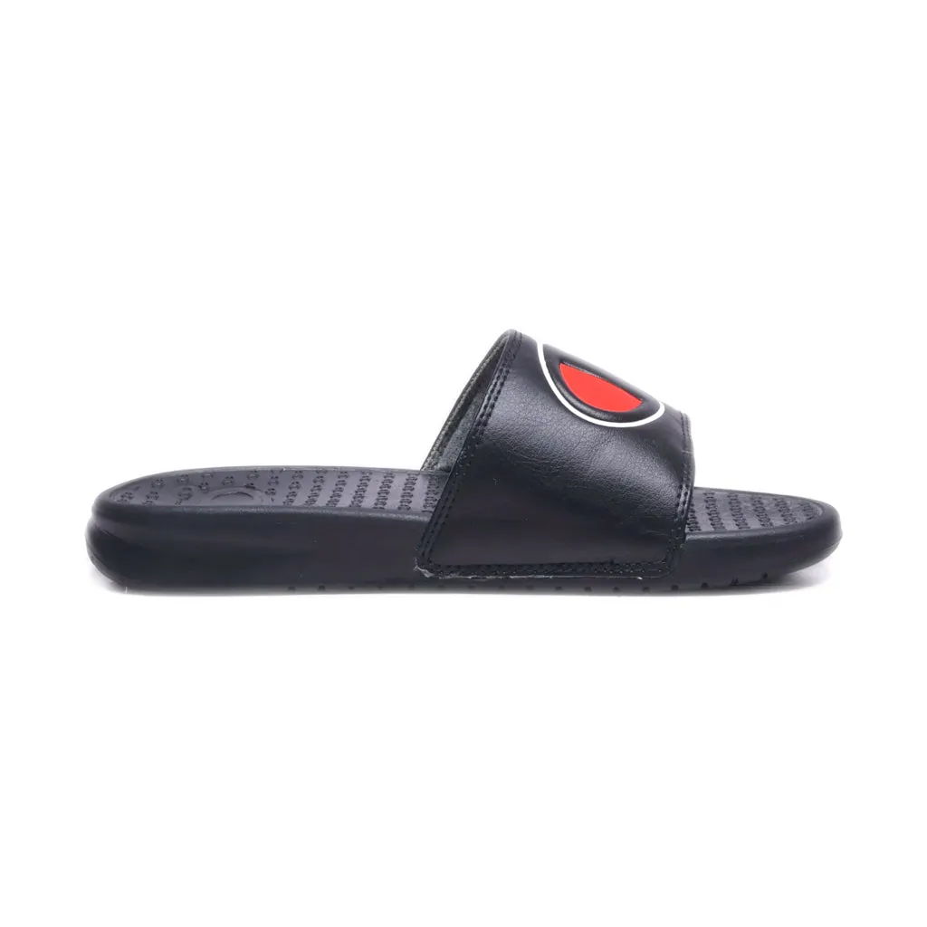 Champion Flat Sandals Leather Black Colour For Kids