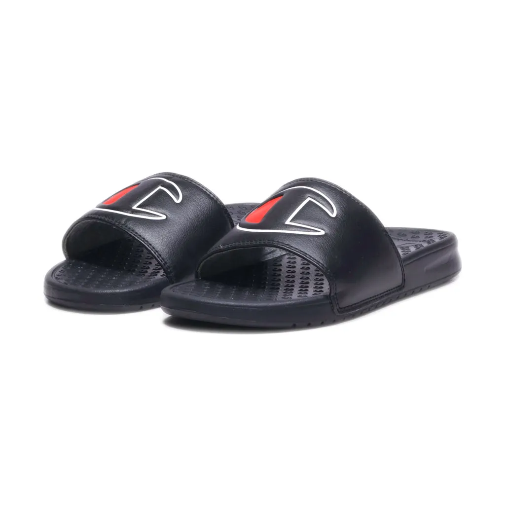 Champion Flat Sandals Leather Black Colour For Kids