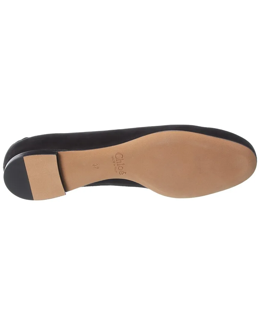 Chloé Lauren Scalloped Suede Ballerina Flat, 36