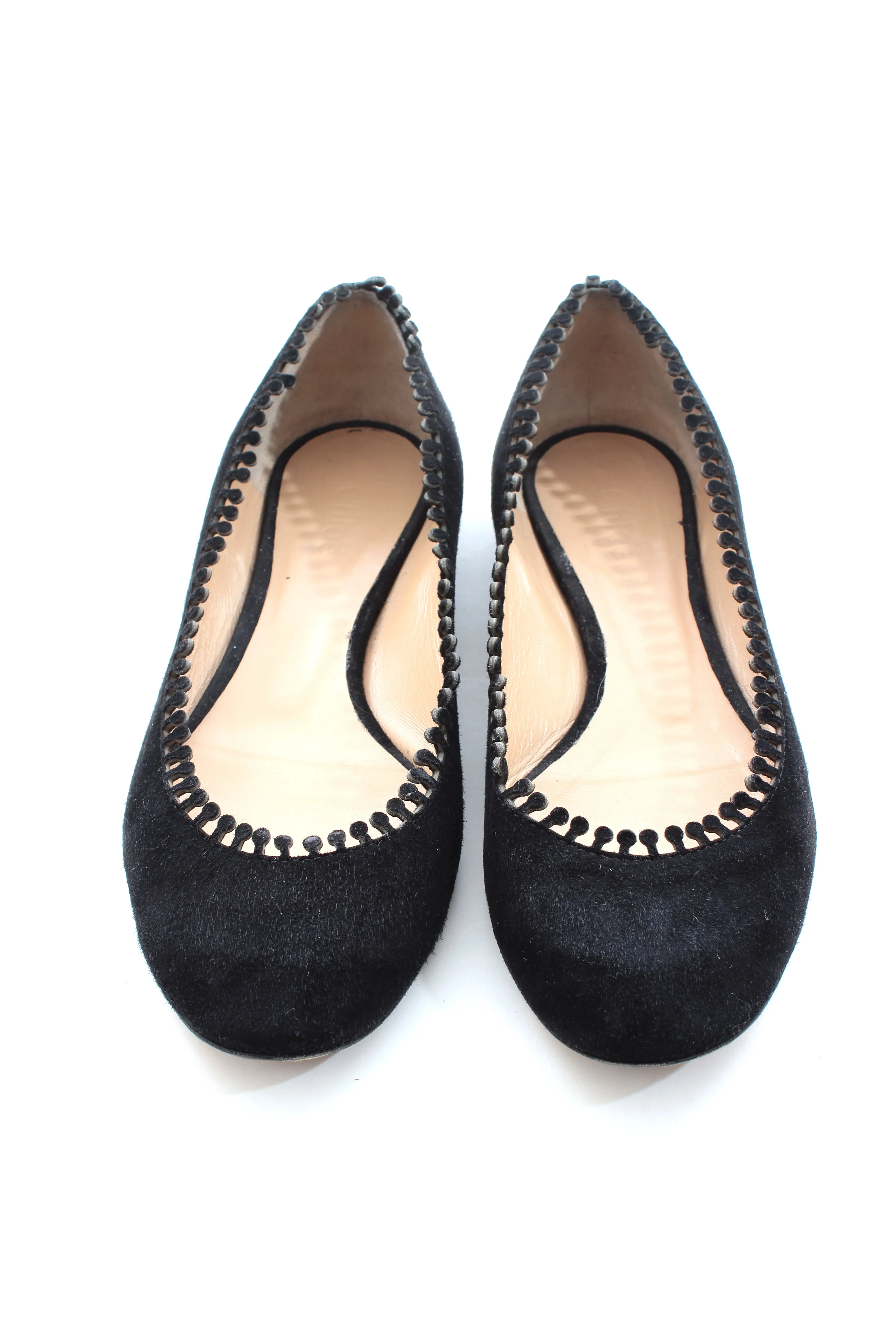 Chloe Laser Cut Suede Ballerina Flats