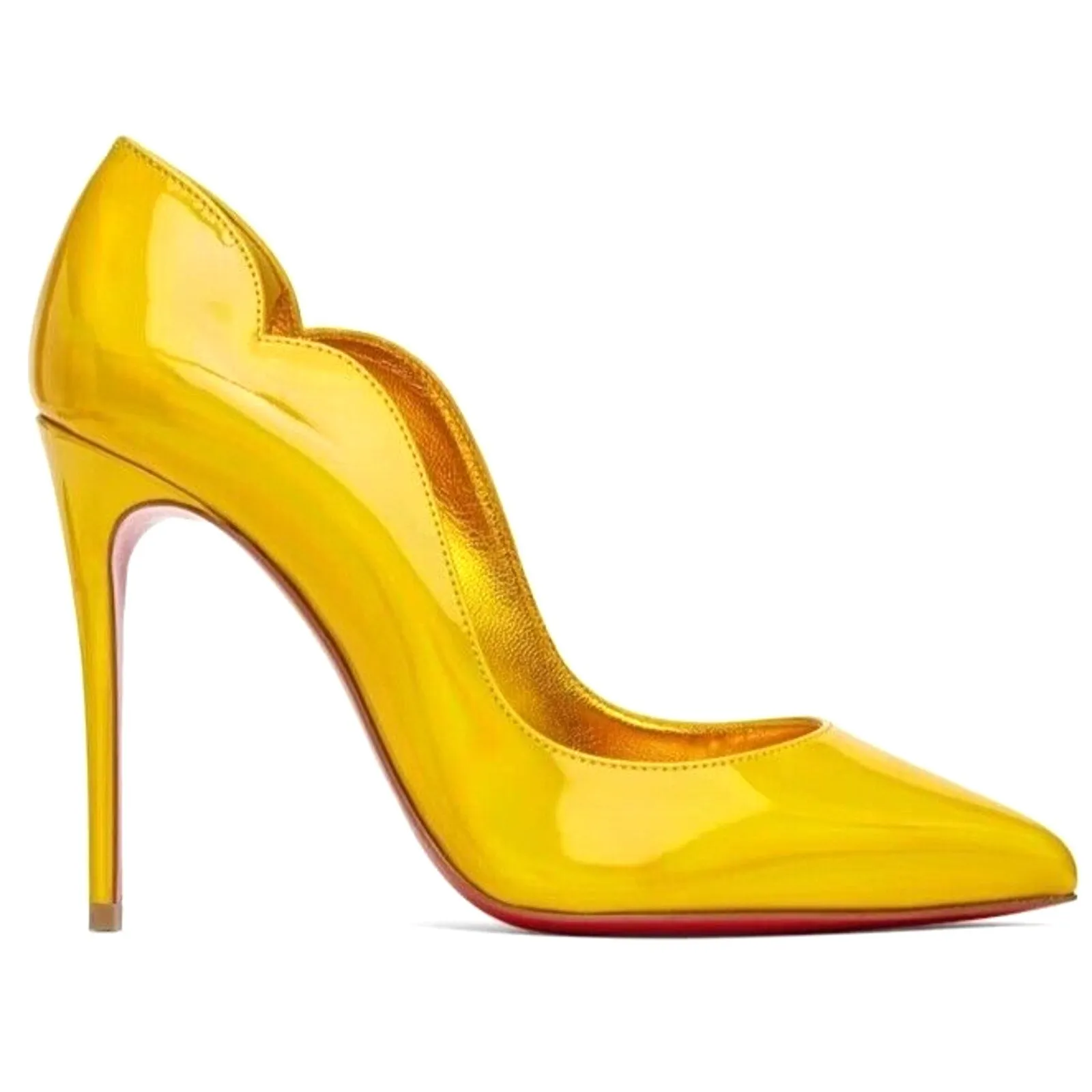 Christian Louboutin Hot Chick 100 patent Leather psychic yellow Pumps