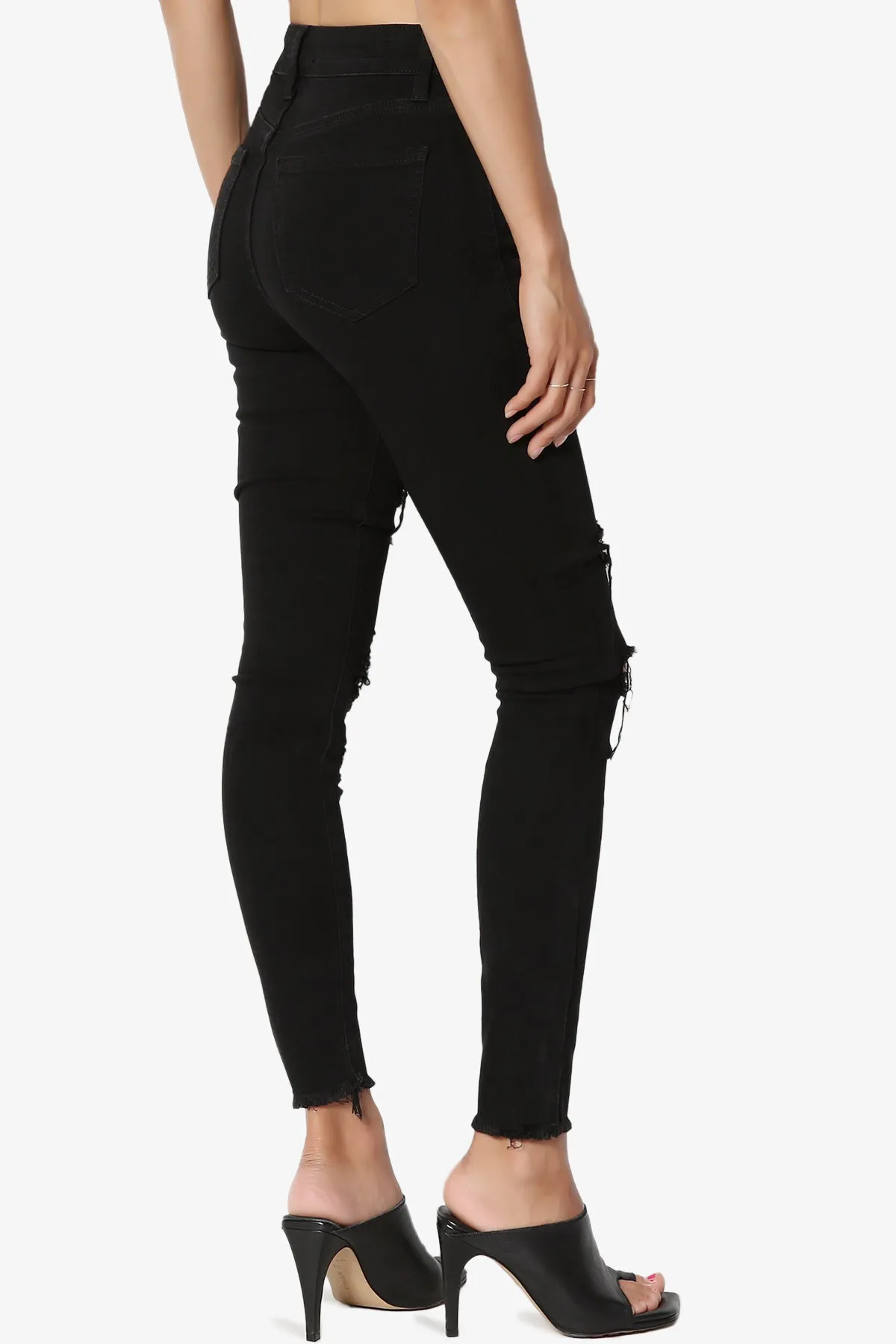 Clara High Rise Crop Skinny Jeans in Black