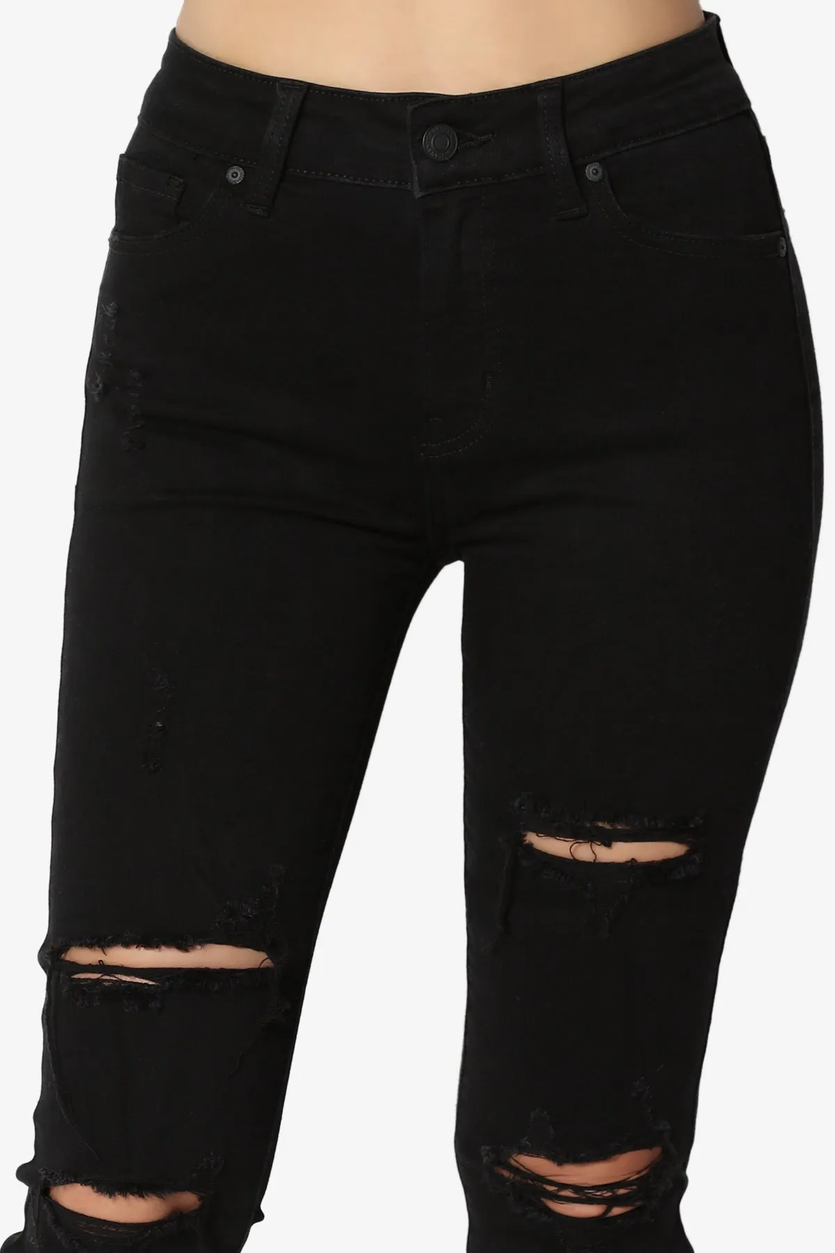 Clara High Rise Crop Skinny Jeans in Black