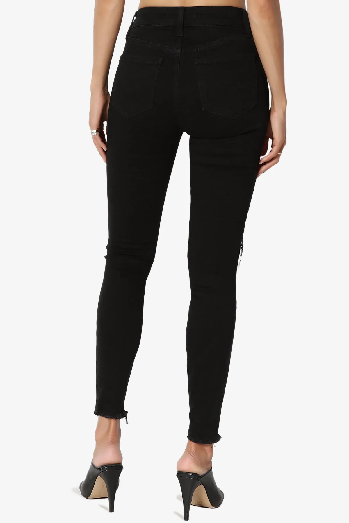 Clara High Rise Crop Skinny Jeans in Black