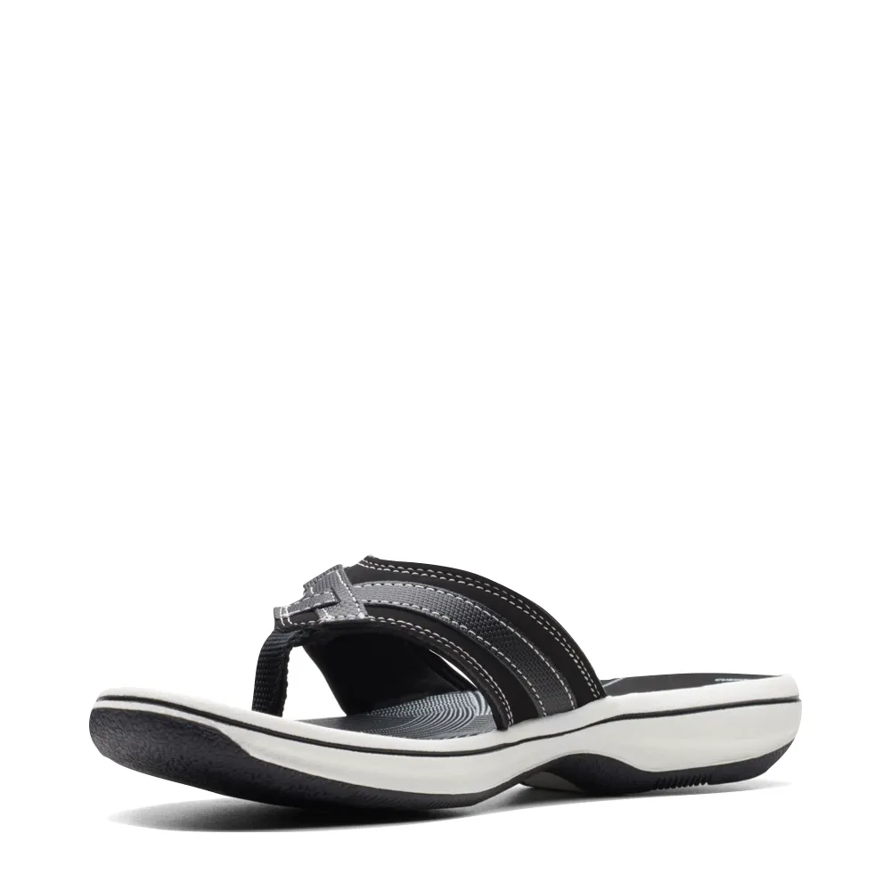 Clarks Women's Breeze Sea II Flip Thong Sandal (Black)