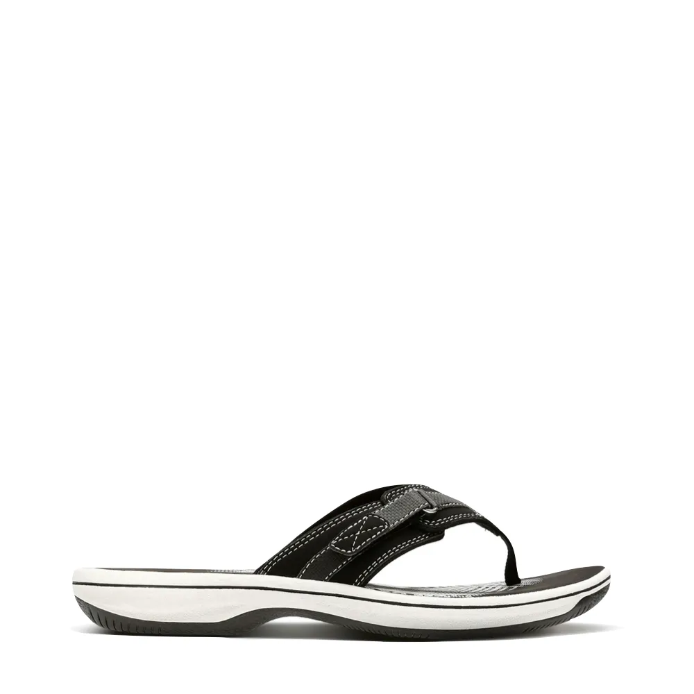 Clarks Women's Breeze Sea II Flip Thong Sandal (Black)