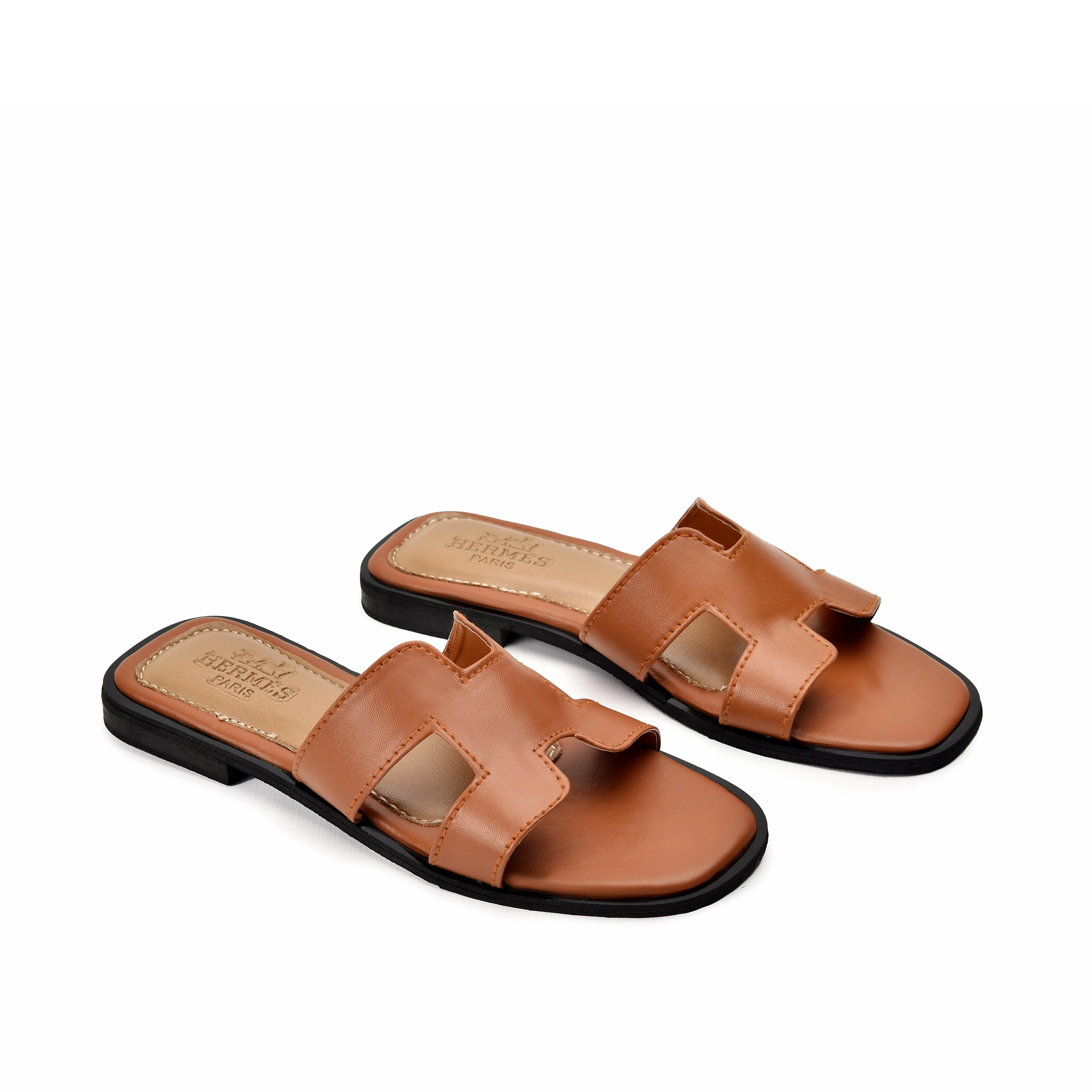 Classic Brown Slide Flats | 538J-B