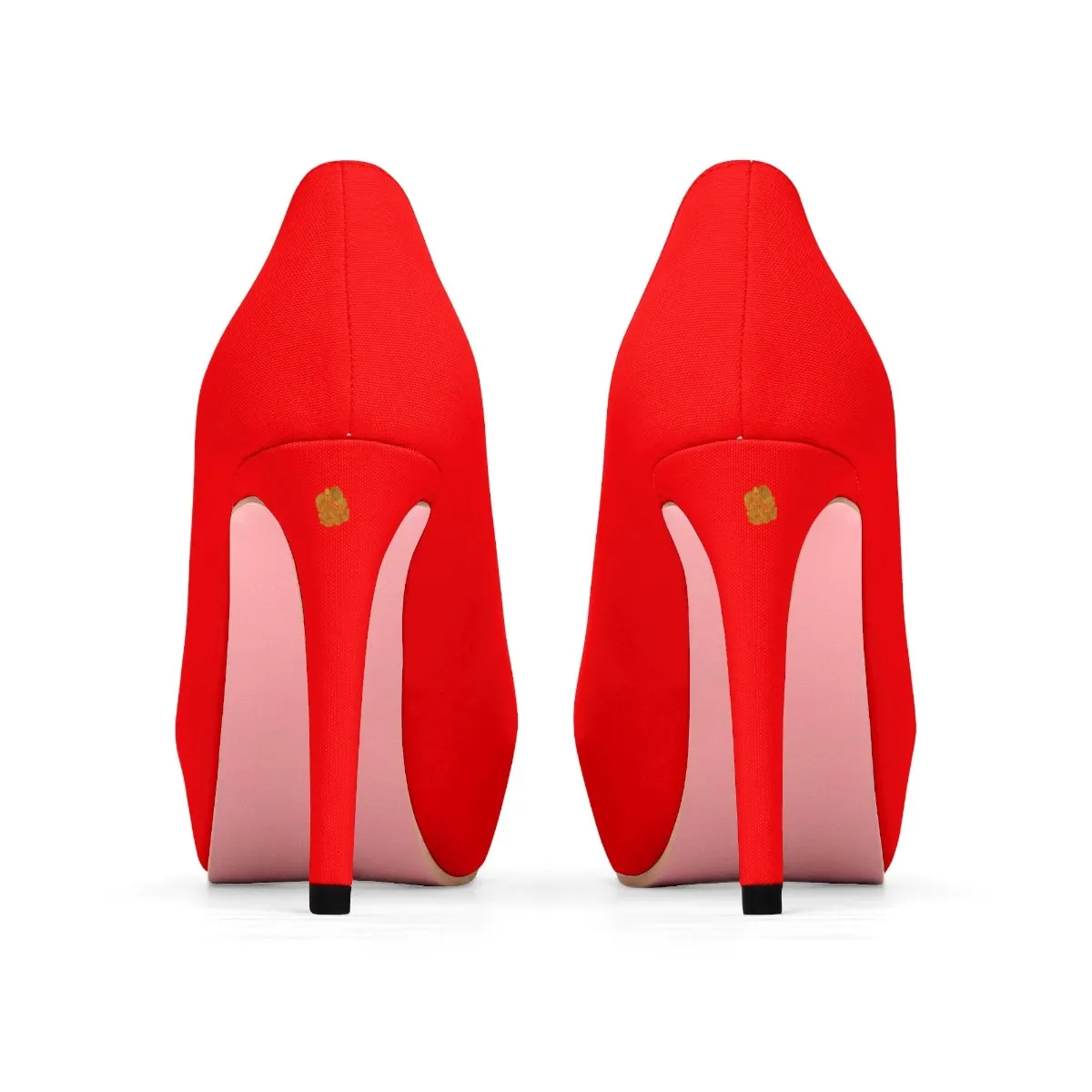 Classic Hot Red Heels, Solid Color Print Luxury Essential Women's Platform Heels (US Size: 5-11)