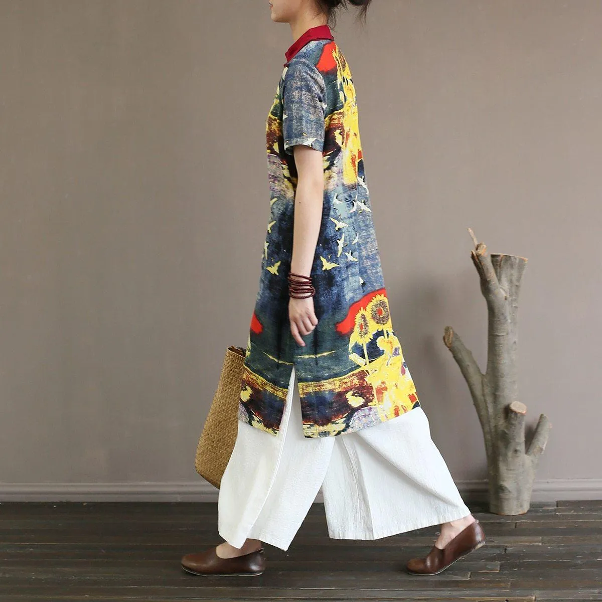 Colorful Chinese Style Tunic Top