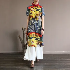 Colorful Chinese Style Tunic Top