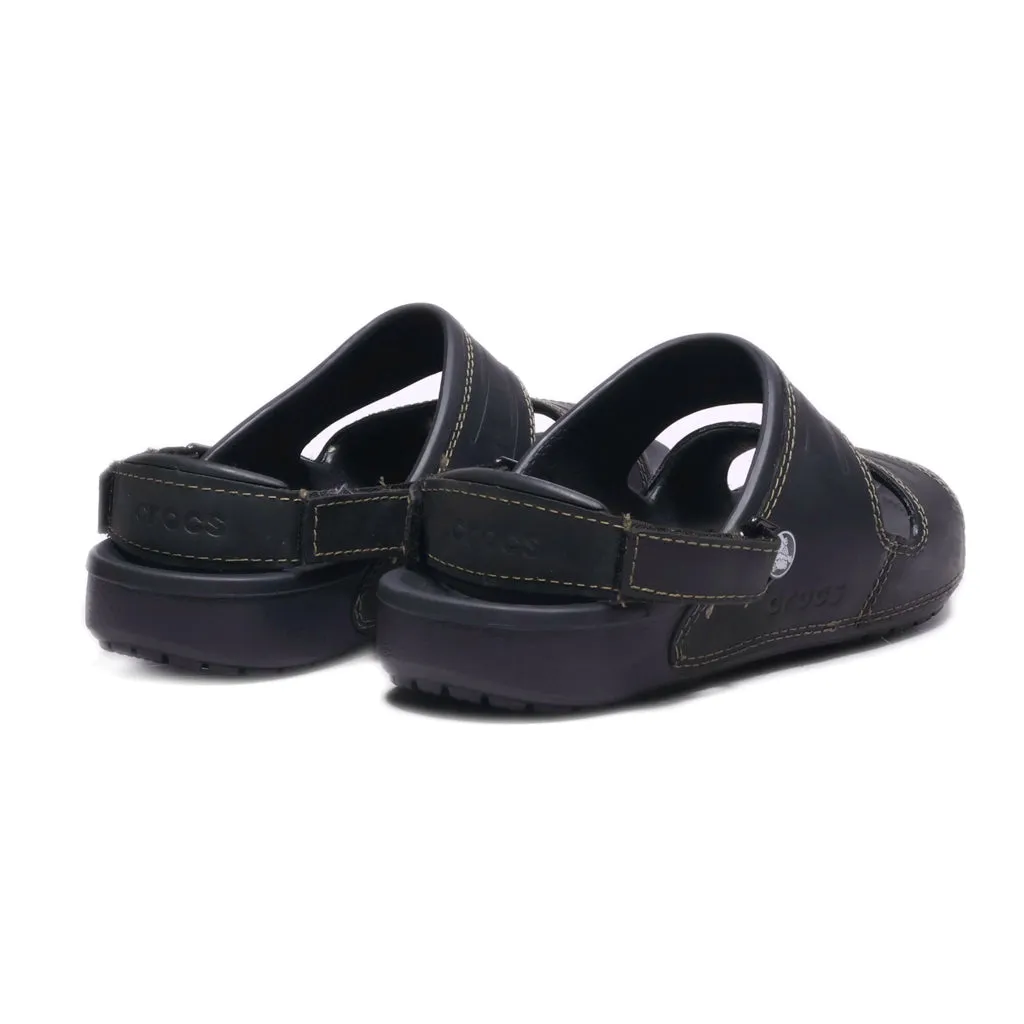 Crocs Yukon Two-Strap Casual Sandals Rubber Black Colour For Men