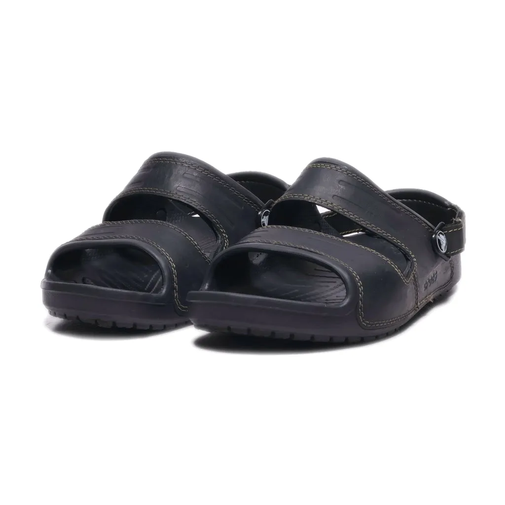 Crocs Yukon Two-Strap Casual Sandals Rubber Black Colour For Men