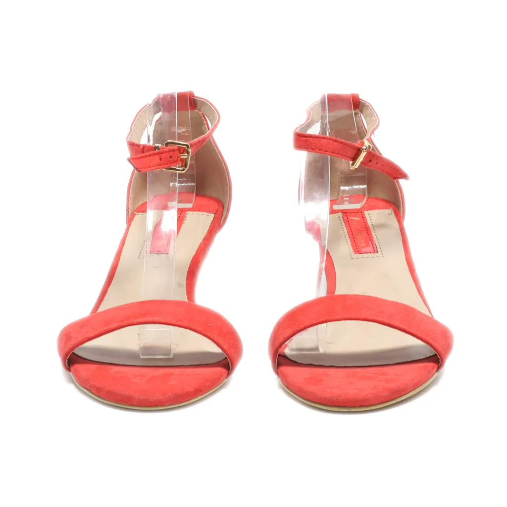 Dorothy Perkins Mid-Heel Sandals Suede Orange Colour For Women