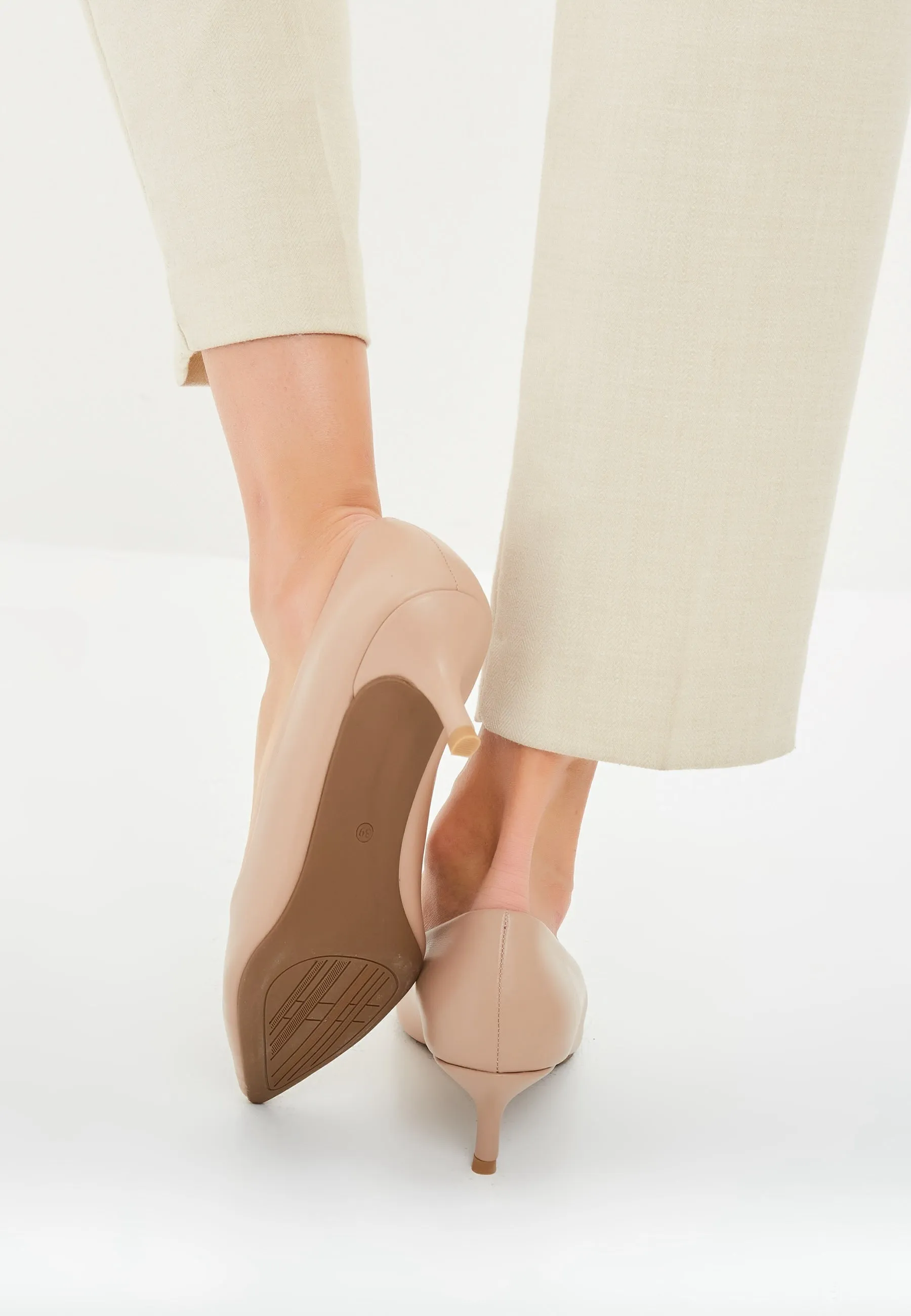 Elegant Luxe Pumps - Beige