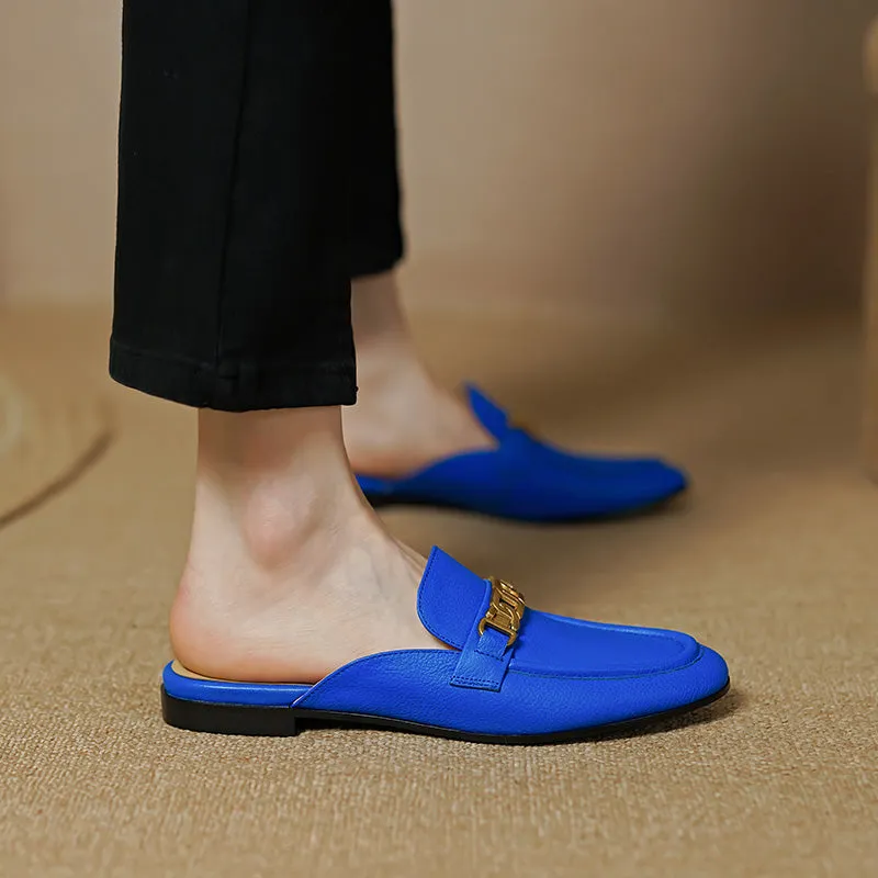 Eleni Royal Blue Flat Mules