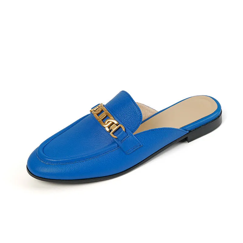 Eleni Royal Blue Flat Mules