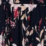 Floral 3/4 Sleeve A-Line Maxi Dress