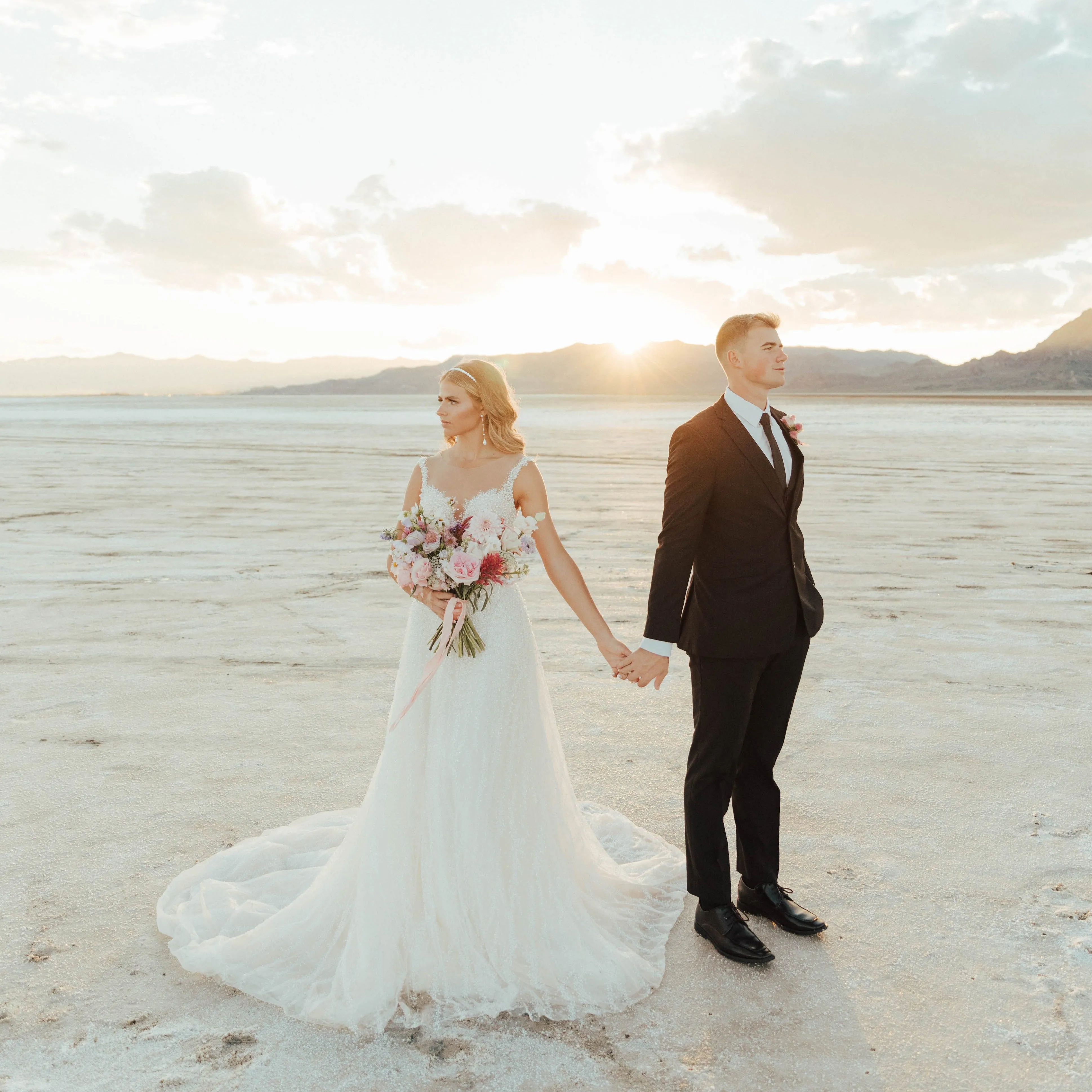 Garden Couture Pink Salt Flats Wedding Editorial