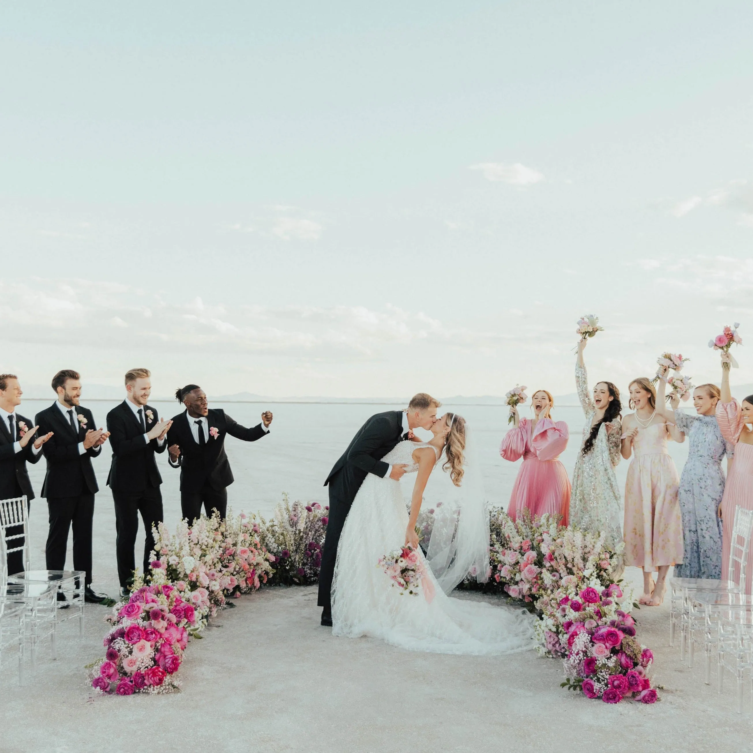 Garden Couture Pink Salt Flats Wedding Editorial