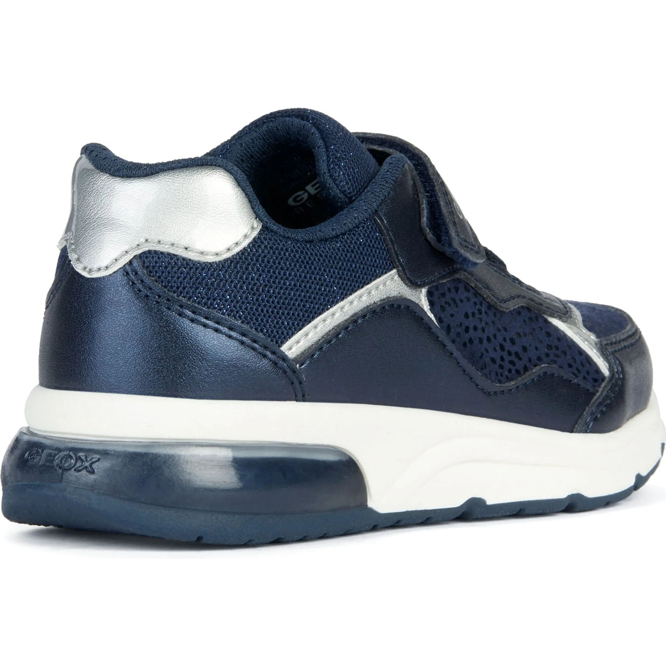 Geox Girls Trainer Spaceclub Light Up Navy/Silver