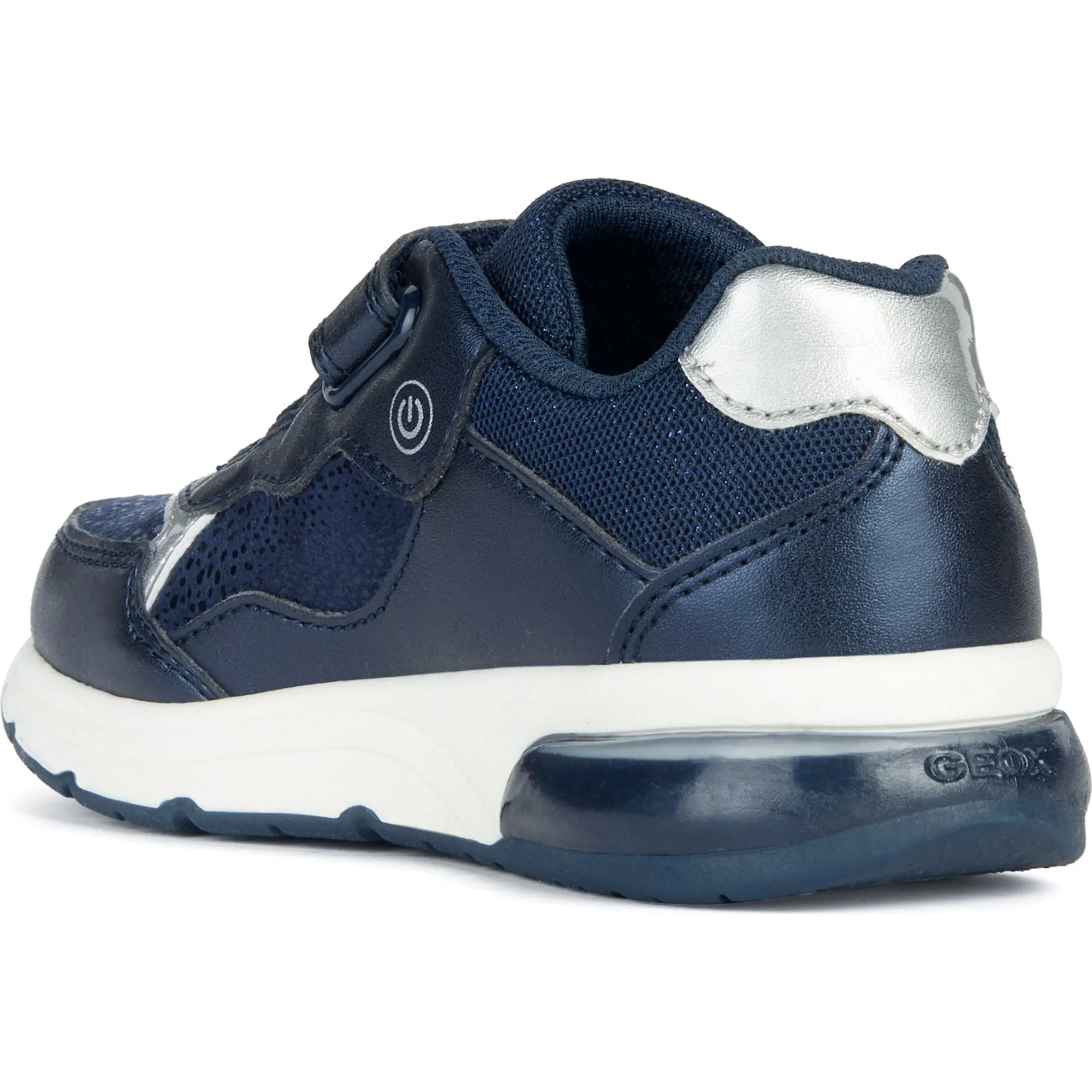 Geox Girls Trainer Spaceclub Light Up Navy/Silver