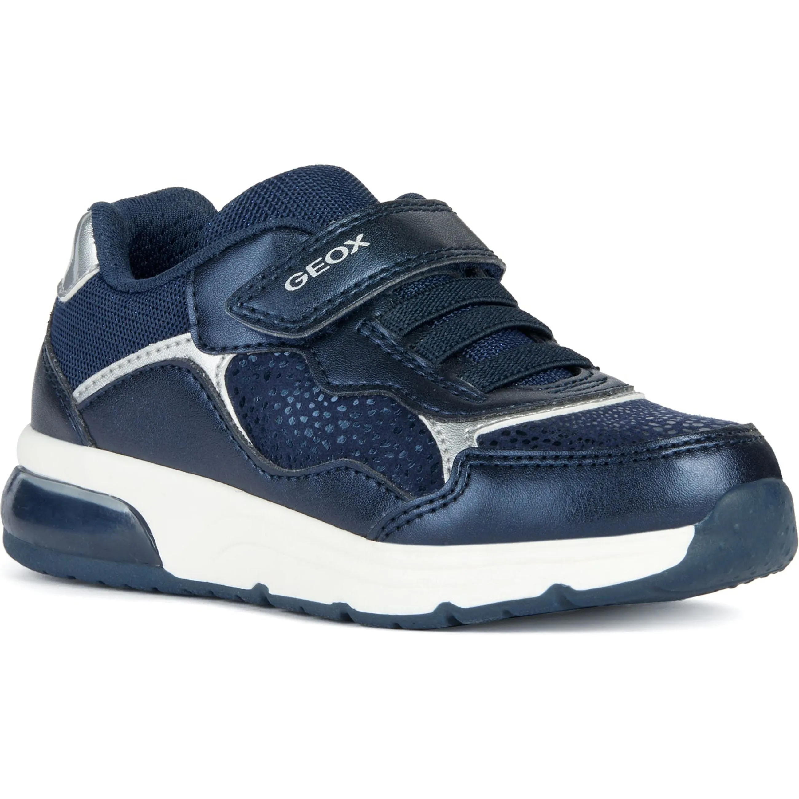 Geox Girls Trainer Spaceclub Light Up Navy/Silver