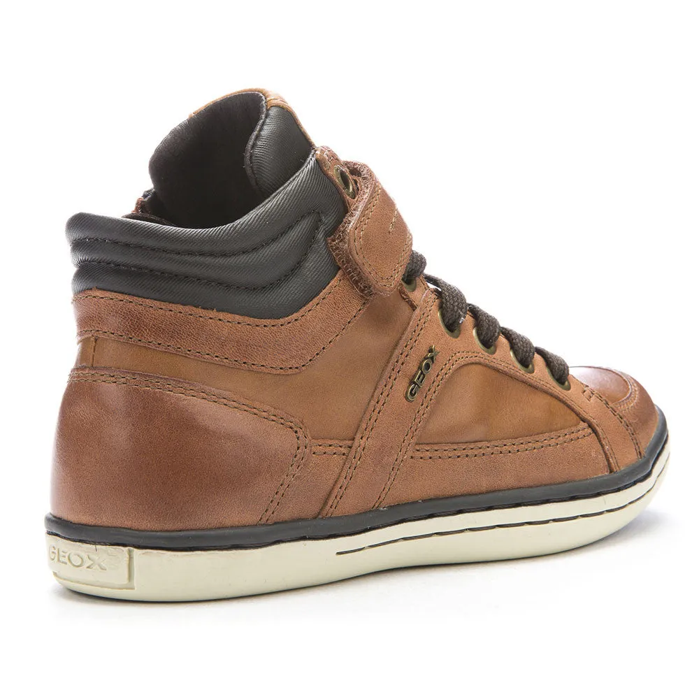 Geox J Garcia Tan Hi Top Ankle Boots