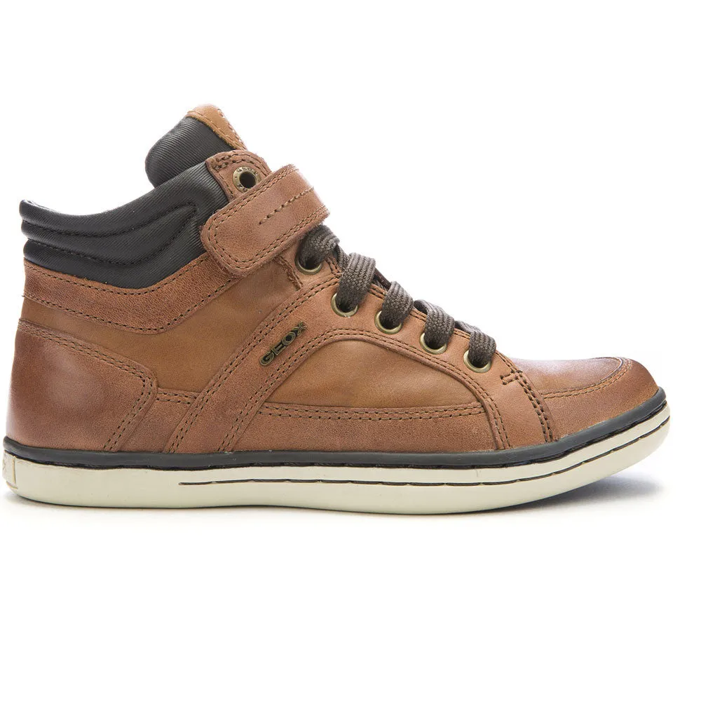 Geox J Garcia Tan Hi Top Ankle Boots