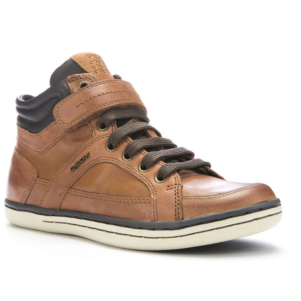 Geox J Garcia Tan Hi Top Ankle Boots