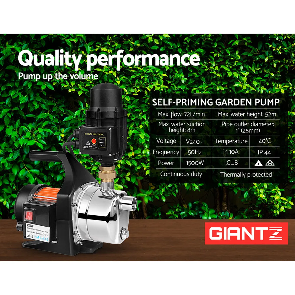 Giantz 1500W High Pressure Garden Water Pump with Auto Controller