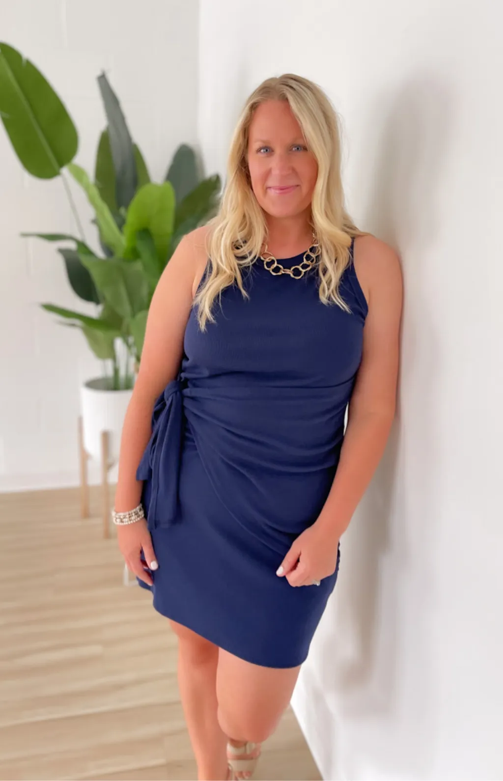 Harper Navy Tank Top Dress-Curvy