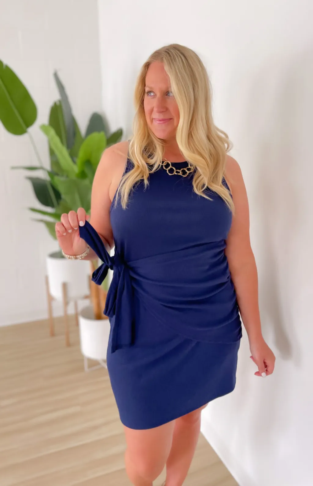 Harper Navy Tank Top Dress-Curvy