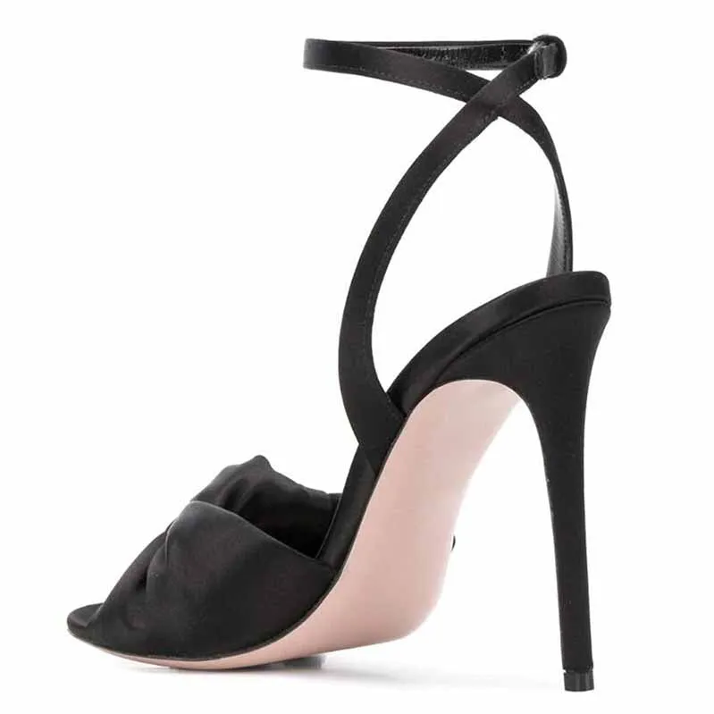 Heeled Ankle Strap Sandals Stiletto Open Toe Wedding Party Pumps Shoes