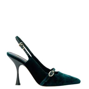 Ines Hi Pump In Jungle Velvet by Larroudé