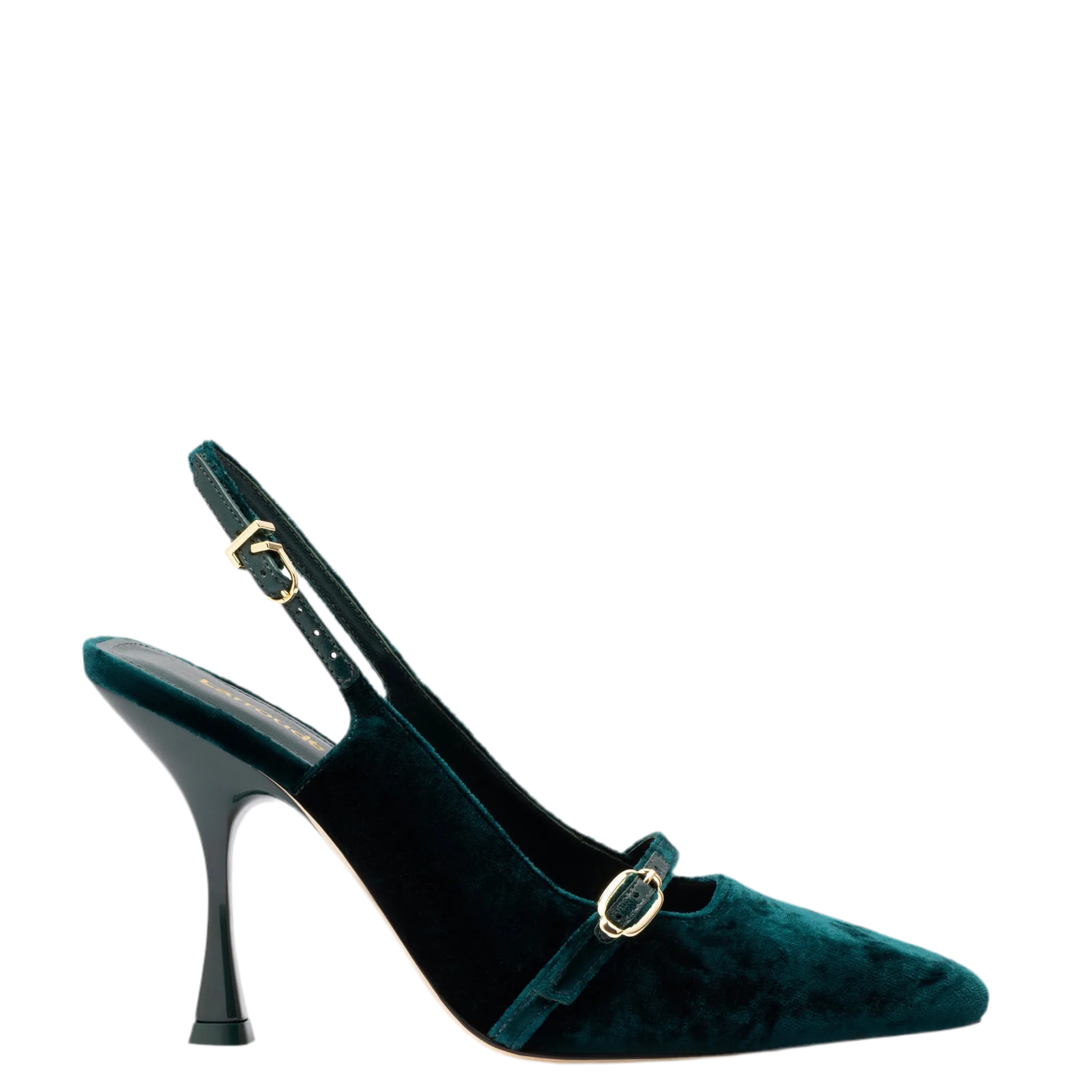 Ines Hi Pump In Jungle Velvet by Larroudé