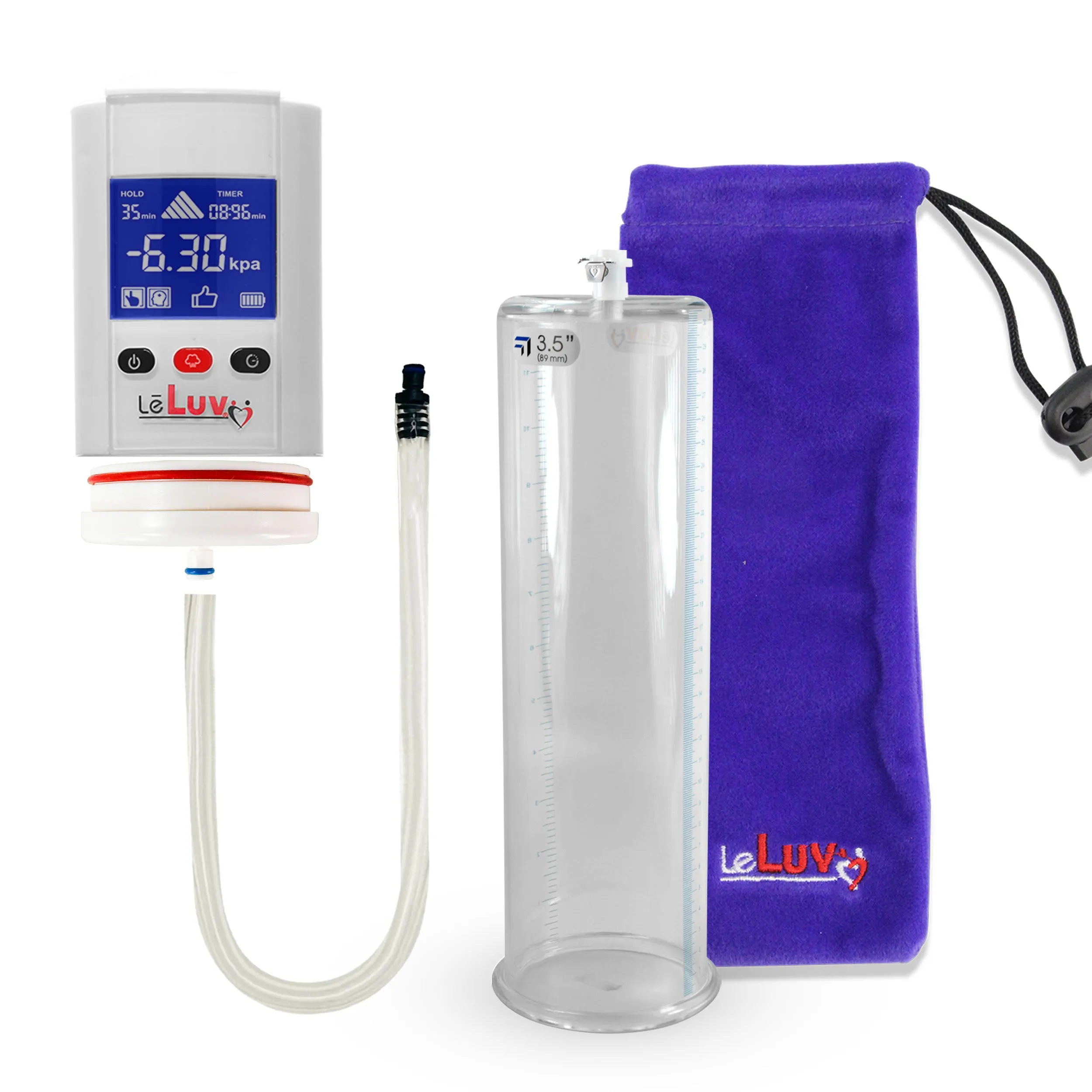 iPump Penis Pump | Smart LCD Head with Adapter | 12" Length x 1.35"-5.0" Diameter