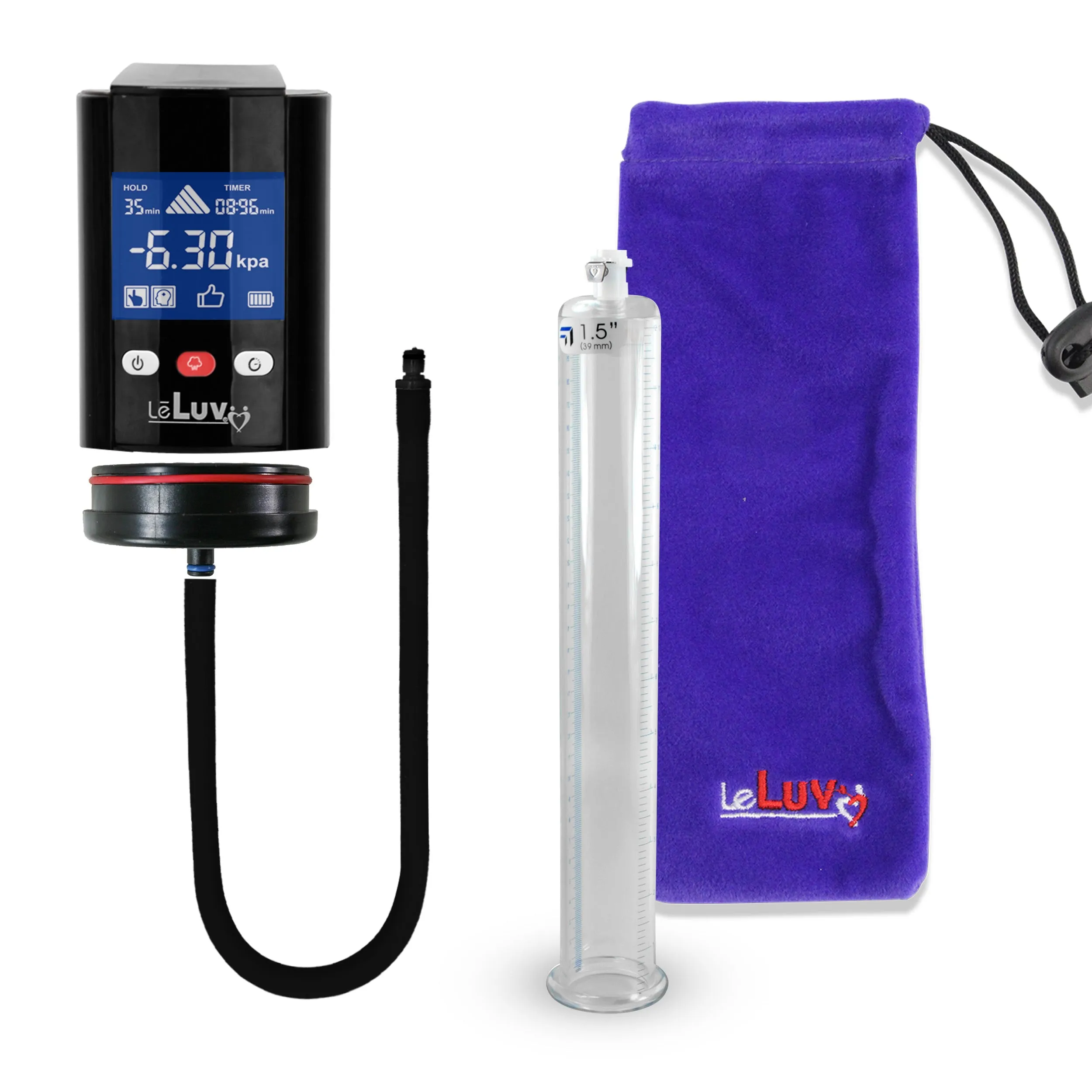 iPump Penis Pump | Smart LCD Head with Adapter | 12" Length x 1.35"-5.0" Diameter