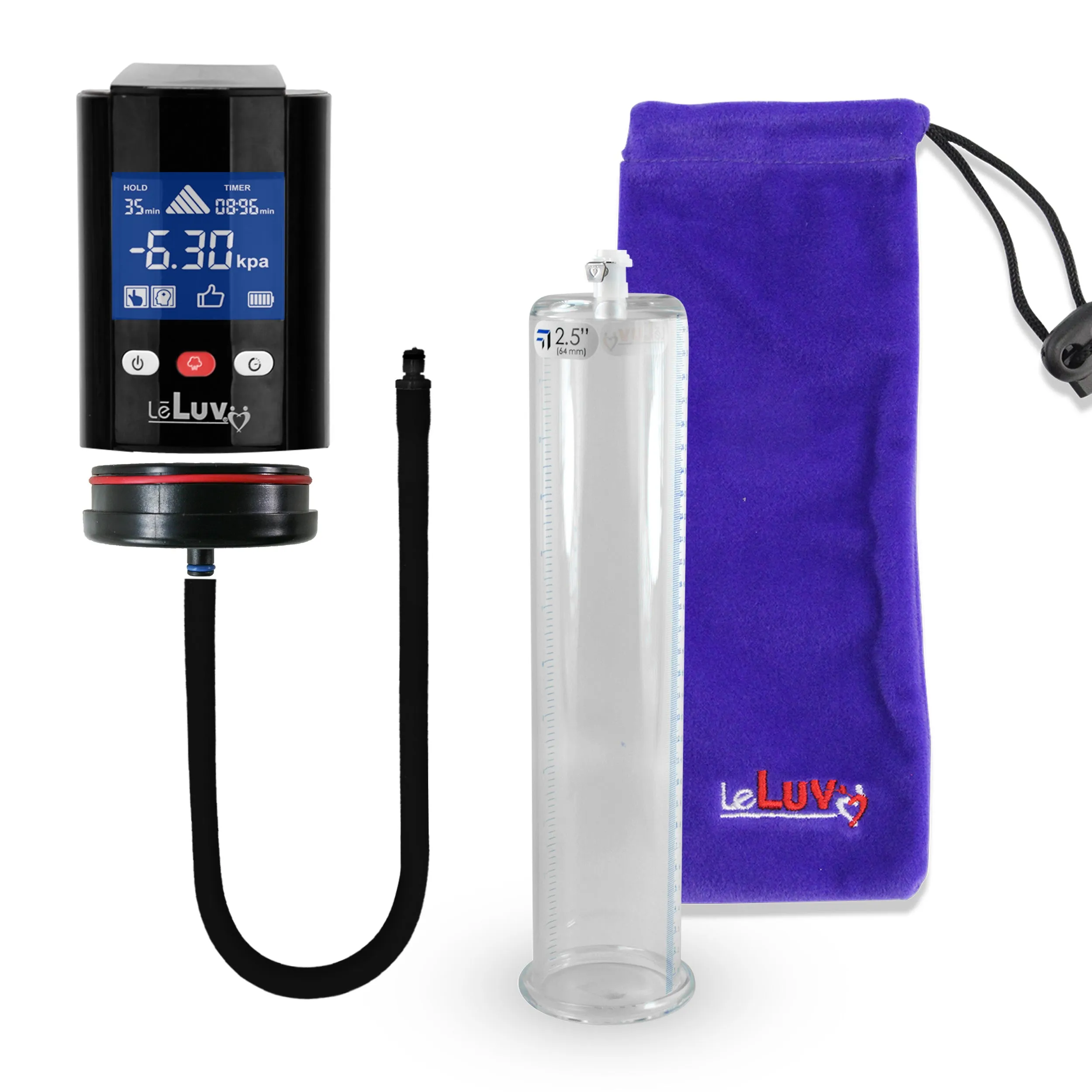 iPump Penis Pump | Smart LCD Head with Adapter | 12" Length x 1.35"-5.0" Diameter