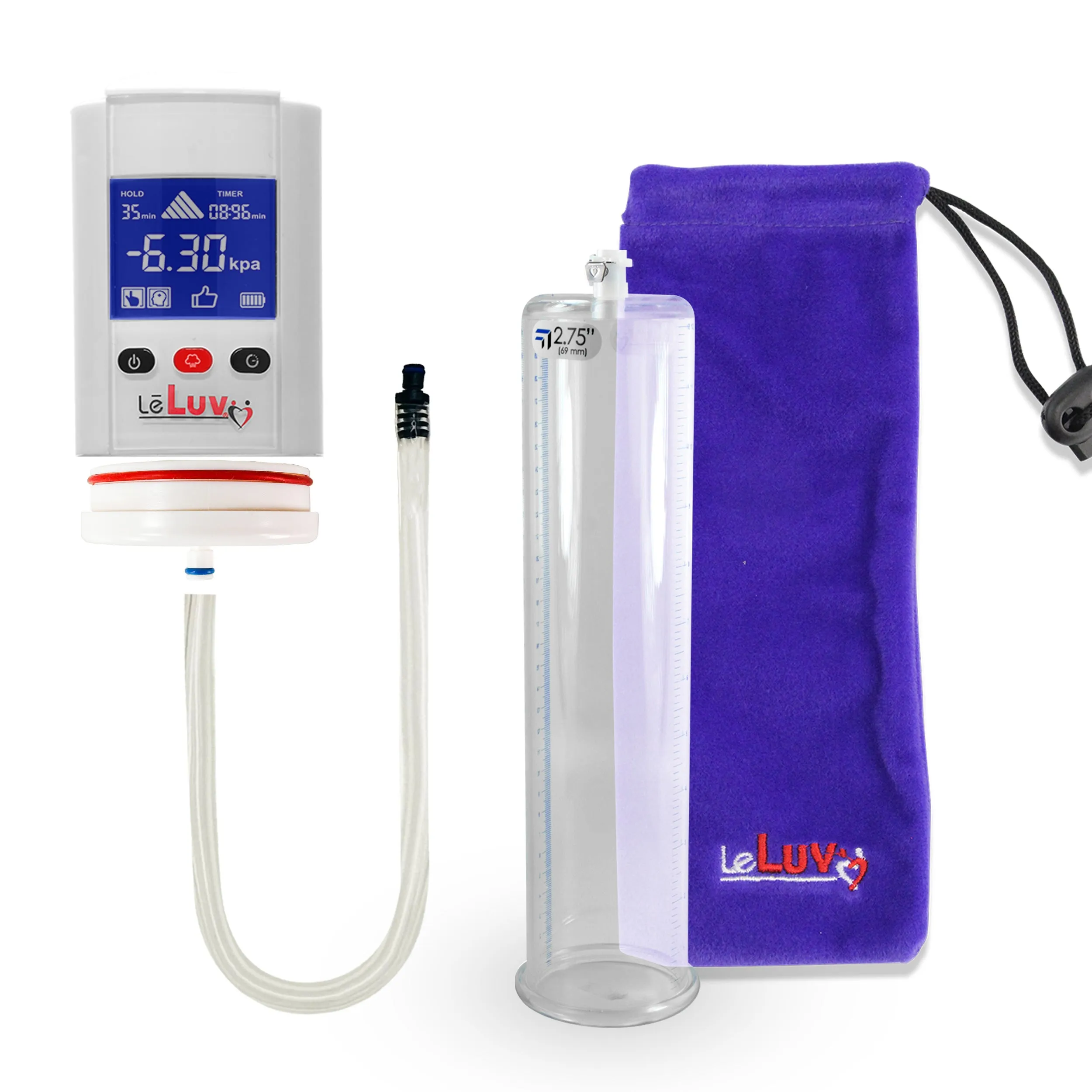 iPump Penis Pump | Smart LCD Head with Adapter | 12" Length x 1.35"-5.0" Diameter